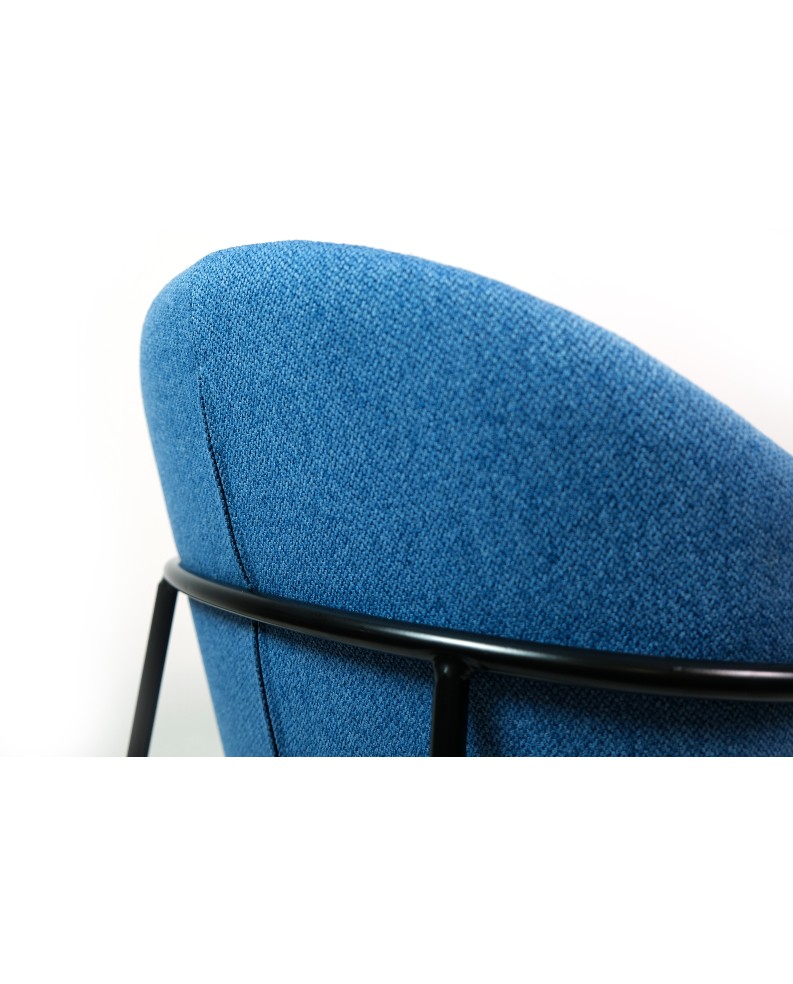 3d.Black Legs Blue Fabric Dining Chair | Orienta