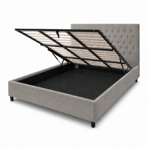 Mara Bed Lancome 60N Grey 160x200 Angled Open hires
