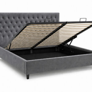 Mara Bed Lancome 63N Pewter 180x200 Angled Open hires