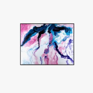 Pink Marble Painting with Black Frame