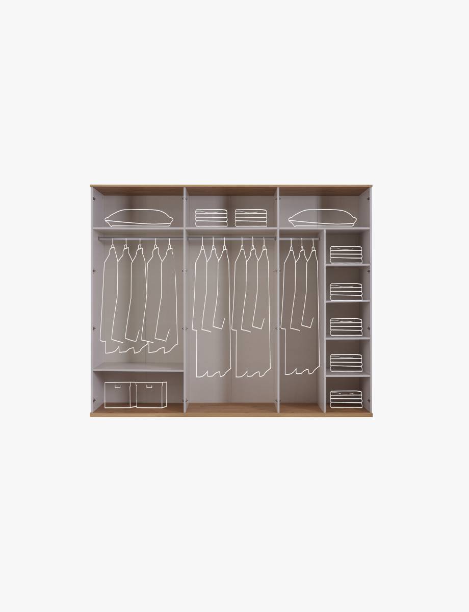 Batik 6 Door Wardrobe – Inside