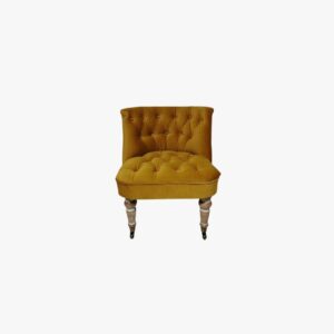 Slipper Chair on Wheels - Mustard