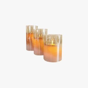 Led Glass Candle Light - Cream