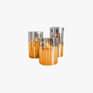 Led Glass Candle Light - Grey