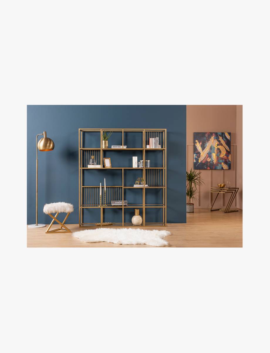Los Angales Patina Gold 120 Cm Bookshelf 10