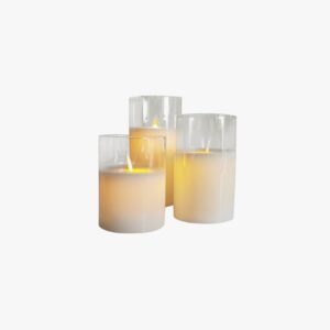 Led Glass Candle Light - White