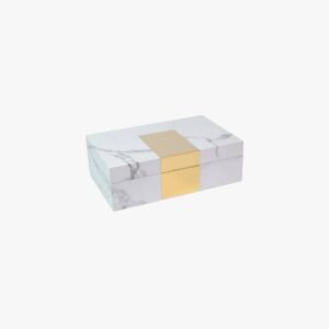Jewelry Box - White Marble Effect - Large