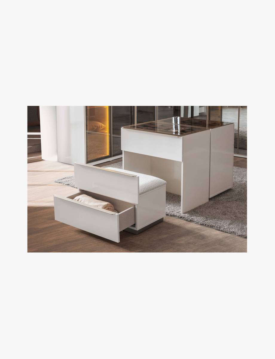 Noble Dresser with Pouf 1 Noble Dresser with Pouf