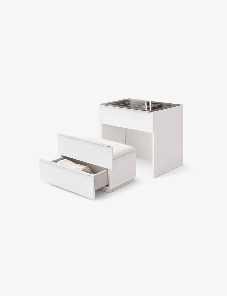 Noble Dresser with Pouf 1 Noble Dresser with Pouf
