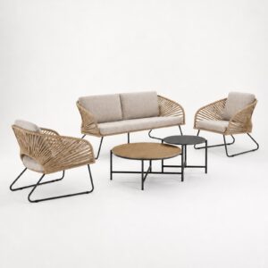 Novella settee beige 1 set hires