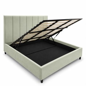 Elodie Bed Sage 180x200 Angled Open hires