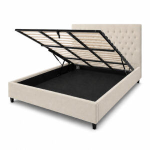 Mara Bed Cream 160x200 Angled Open hires