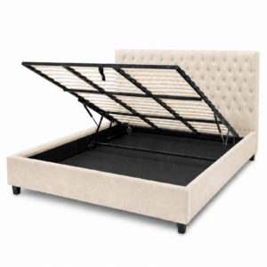 Mara Bed Cream 180x200 Angled Open hires