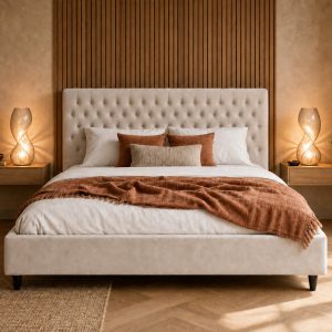 Mara Bed Cream 180x200 Bedroom Lifestyle hires