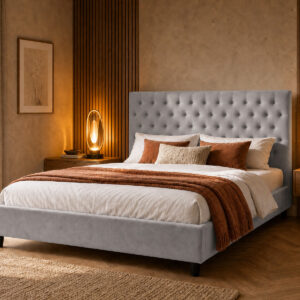 Mara Bed Grey 160x200 Bedroom Lifestyle hires