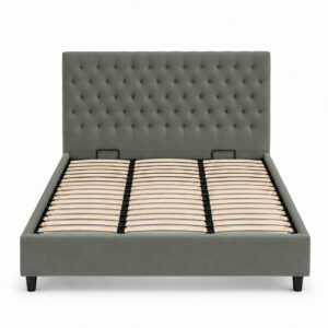 Mara Bed Grey 160x200 Front hires