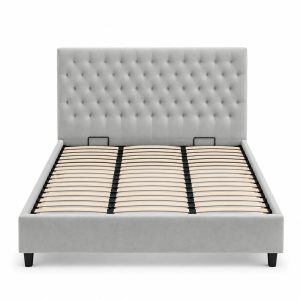Mara Bed Grey 160x200 Front hires