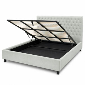 Mara Bed Grey 180x200 Angled Open hires