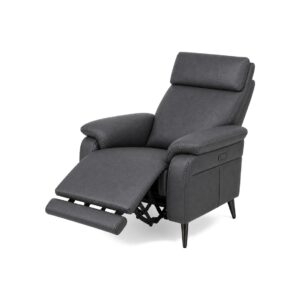 RAVENNA 1Seater Armchair Dark Grey Reclined padded white bg