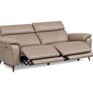 RAVENNA 2Seater Sofa Latte Reclined padded white bg