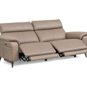 RAVENNA 3Seater Sofa Latte Reclined padded white bg
