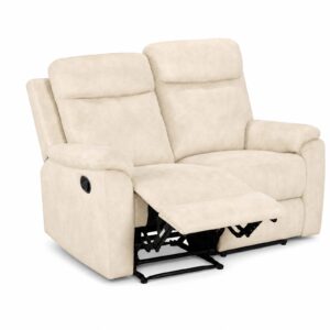 Recliner 2seater reclined pale cream 1600px
