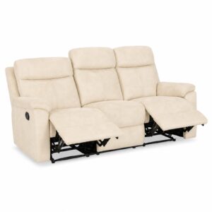 Recliner 3seater dualreclined pale cream 1600px