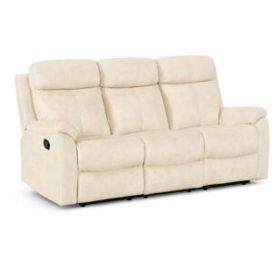 Recliner 3seater upright pale cream 1600px