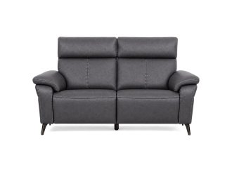 RAVENNA 2Seater Sofa Dark Grey Front padded white bg